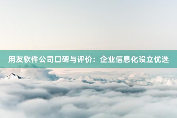 用友软件公司口碑与评价：企业信息化设立优选